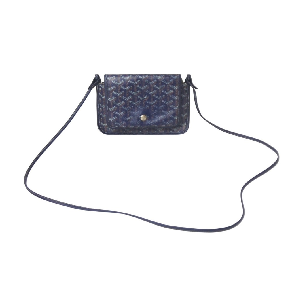 GOYARD Plumet Shoulder Bag Leather Navy Blue